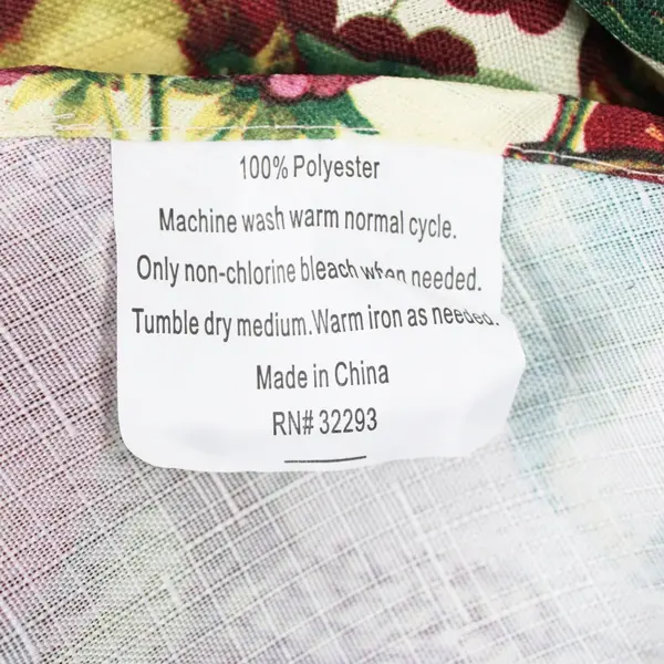 Josie Accessories 68" Round Tablecloth Multicolor Bird Fruit Pattern