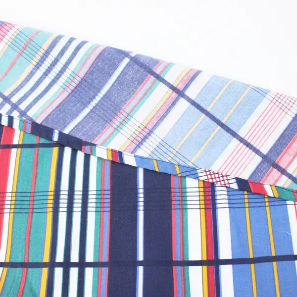 Multicolor Plaid Round Tablecloth 92 Inch Polyester