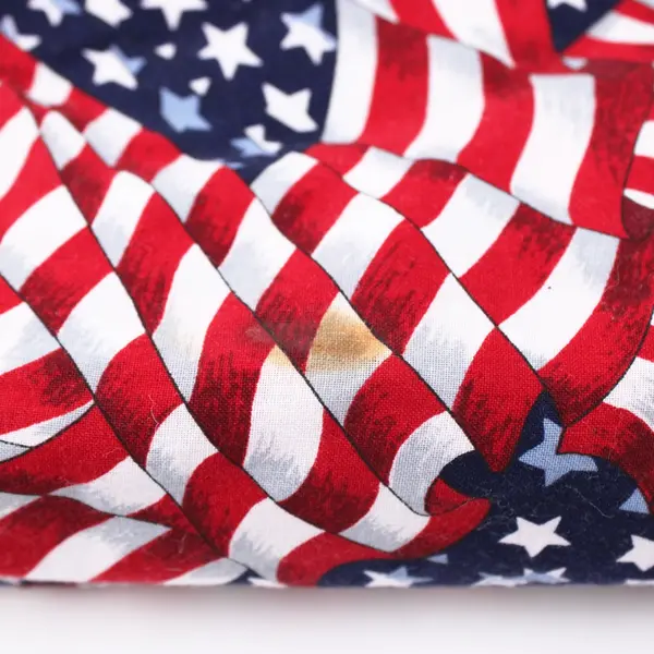 4 lb Lot Patriotic Red White Blue Scrap Fabric Table Linens Sewing Craft FLAWED