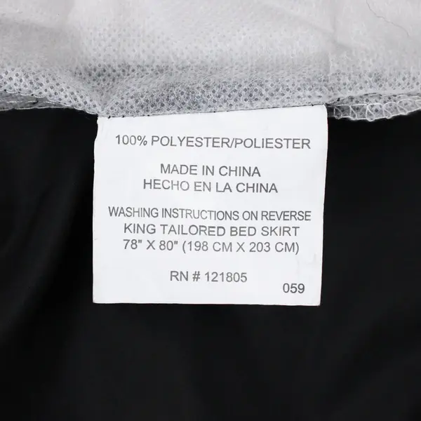 King Size Tailored Bed Skirt Black with White Trim 78 x 80 Pre-Owned