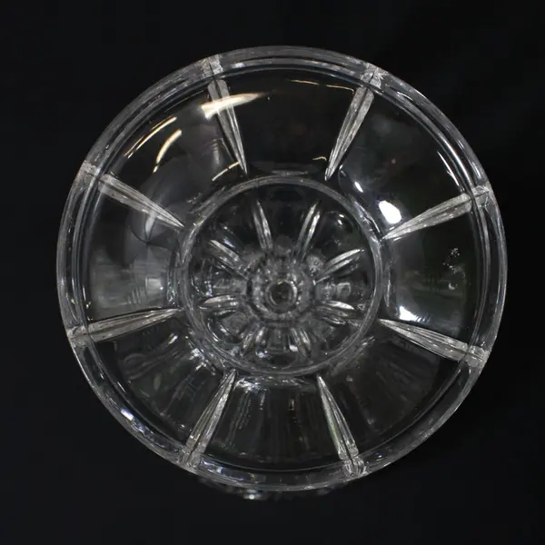 Shannon Pedestal Lead Crystal Fruit Bowl Floral Pattern Slovenia 14 Inch