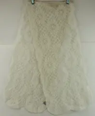 Desco White Lace Floral Table Runner Polyester Dry Clean Only