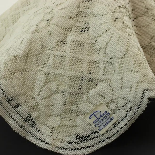 Desco White Lace Floral Table Runner Polyester Dry Clean Only