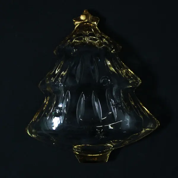 Studio Nova Yuletide Spirit Glass Christmas Tree Candy Dish Gold Trim