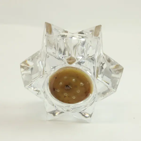 Unbranded Clear Crystal-Style Glass Faceted Star Votive Candle Holder