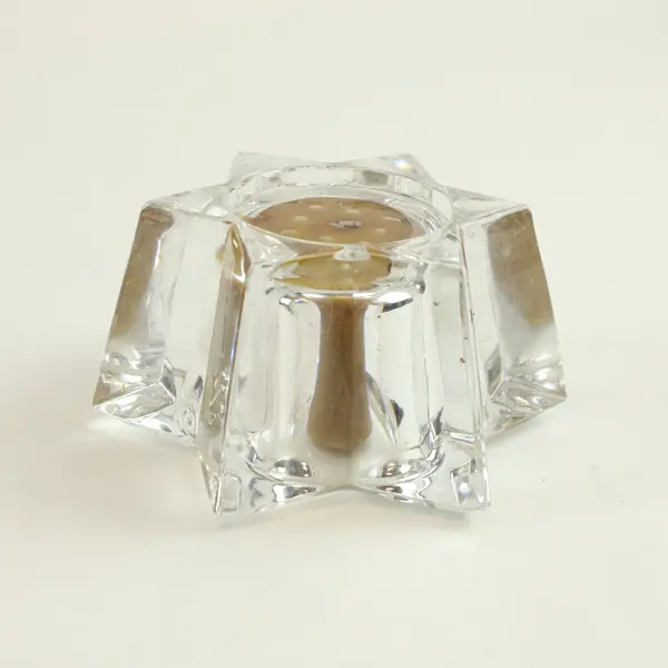 Unbranded Clear Crystal-Style Glass Faceted Star Votive Candle Holder
