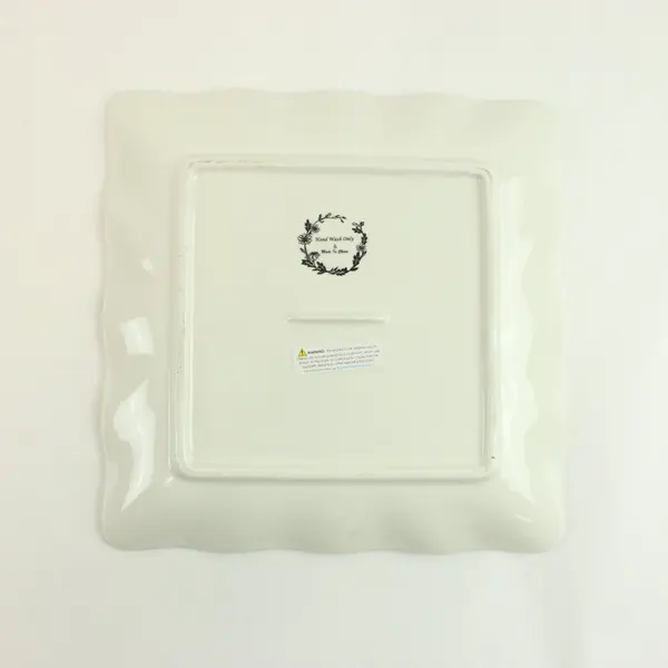 Floral Bunny Square Salad Plate Easter