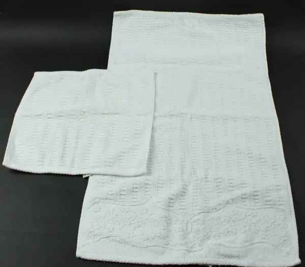 DAVIDSON Premier White Textured Cotton Hand Towel Washcloth Set