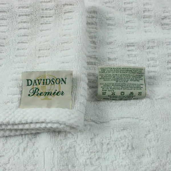DAVIDSON Premier White Textured Cotton Hand Towel Washcloth Set