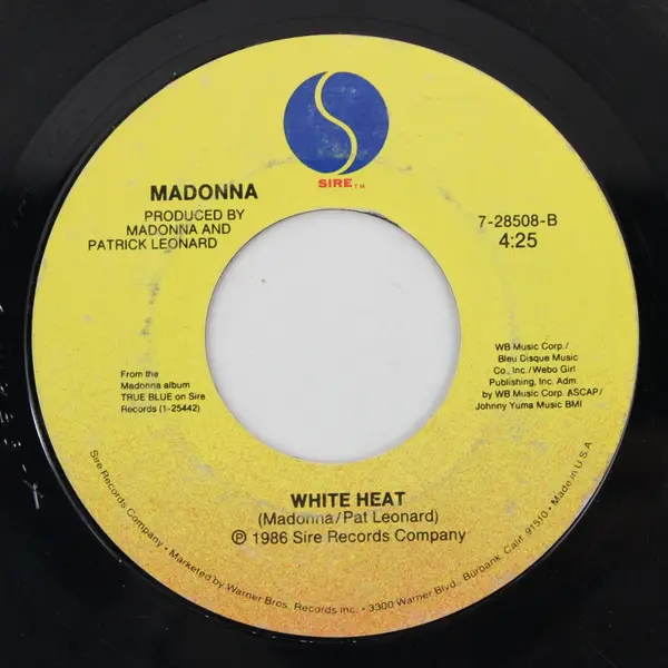 Madonna Open Your Heart White Heat 7-28508 7" Vinyl 45 RPM Sire Record