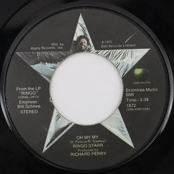 Ringo Starr Oh My My / Step Lightly Apple Records 7" Vinyl Record