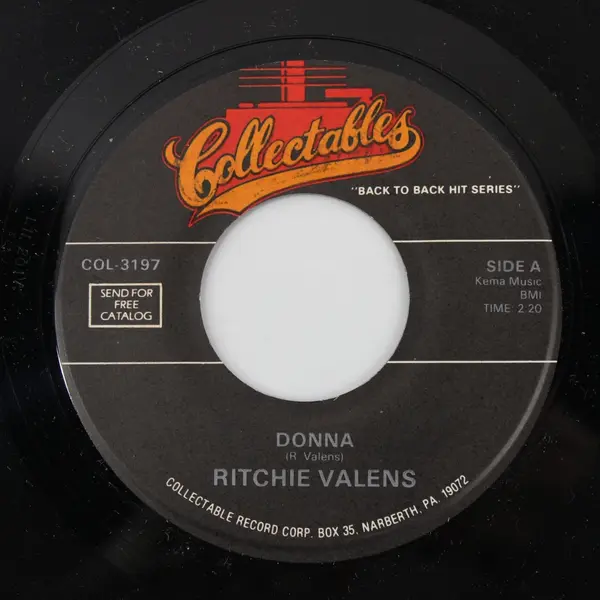 Ritchie Valens Donna/ La Bamba Collectables COL-3197  7" Vinyl Record