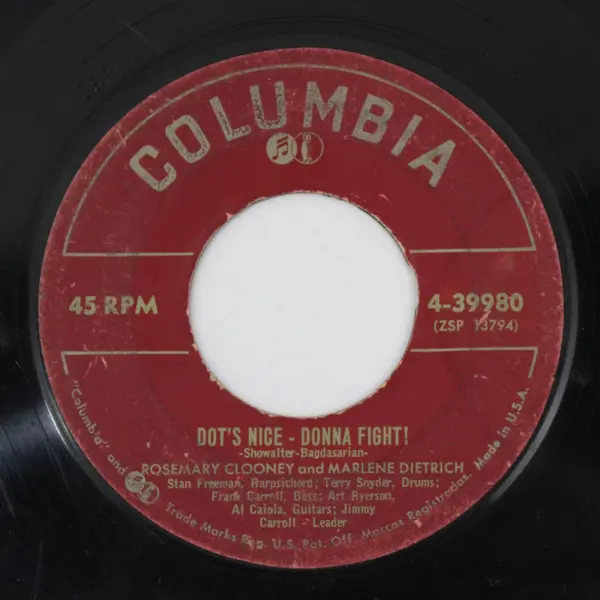 Clooney & Dietrich Columbia 4-39980 It's the Same/Dot's Nice - Donna Fight