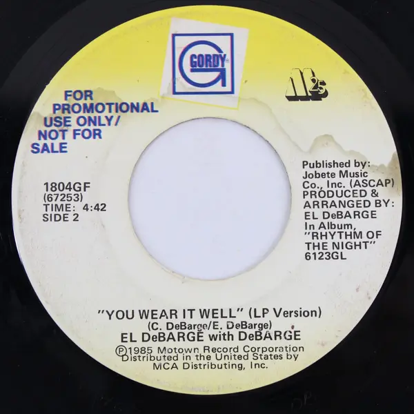 EL DeBarge You Wear It Well Promo 7" Vinyl Record  Gordy