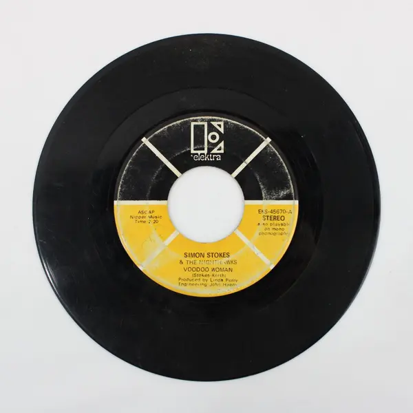 Elektra Simon Stokes Voodoo Woman/Can't Stop Now 7" Vinyl Record