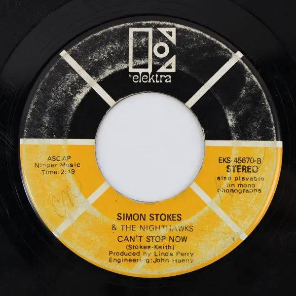 Elektra Simon Stokes Voodoo Woman/Can't Stop Now 7" Vinyl Record