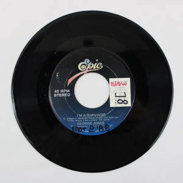 George Jones I'm a Survivor  7" Stereo Vinyl Record Epic 