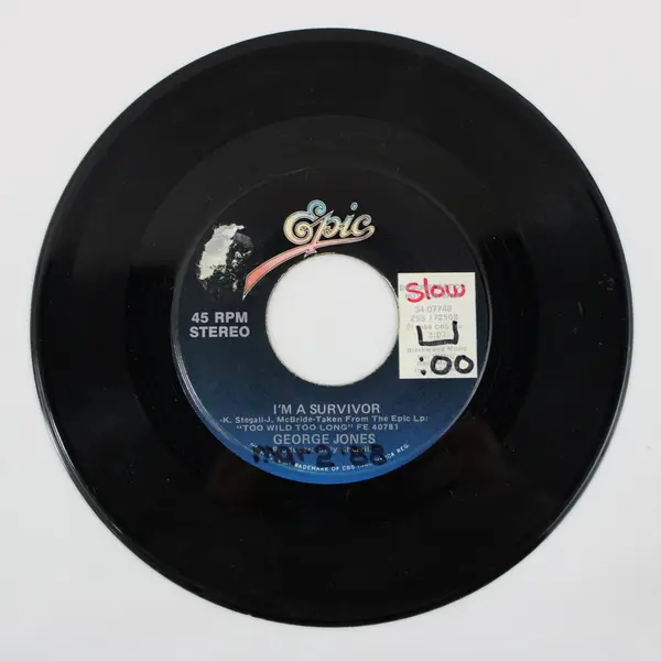 George Jones I'm a Survivor  7" Stereo Vinyl Record Epic 