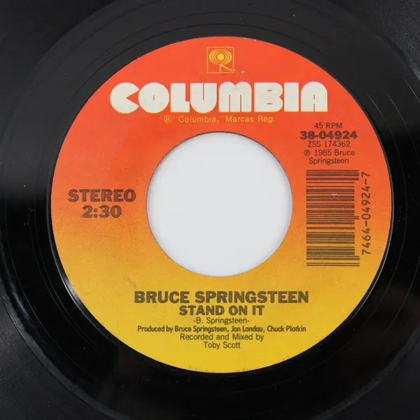 Bruce Springsteen Glory Days / Stand On It Columbia 7" Vinyl Record