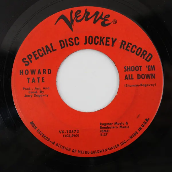 Howard Tate Shoot 'Em All Down/Stop Verve 7" Vinyl Record