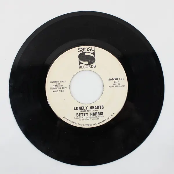 Betty Harris Bad Luck/ Lonely Hearts Sansu 461 Promo 7" Vinyl Record