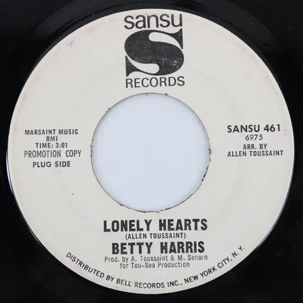 Betty Harris Bad Luck/ Lonely Hearts Sansu 461 Promo 7" Vinyl Record