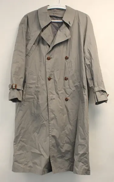 London Fog Men's Gray Trench Coat Size 42R Classic FLAWED