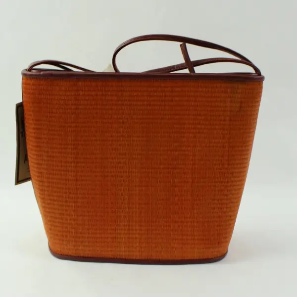 Le Sac Straw Woven Brown Structured Shoulder Bag