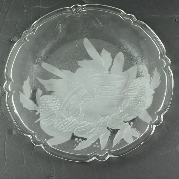 Elements 13" Satin Bells Clear Holiday Serving Platter w/ Box