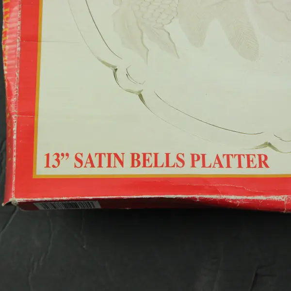Elements 13" Satin Bells Clear Holiday Serving Platter w/ Box
