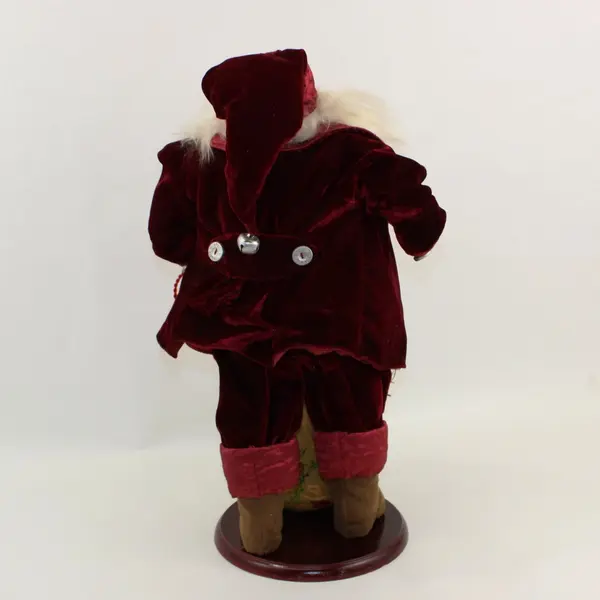 April Cornell Victorian Style Old World Santa Burgundy Velvet Suit 19.5"