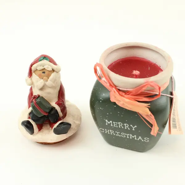 Crazy Mountain Santa Merry Christmas Candle Holder