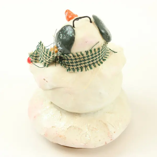 Crazy Mountain Snowman Happy Holidays Candle Holder