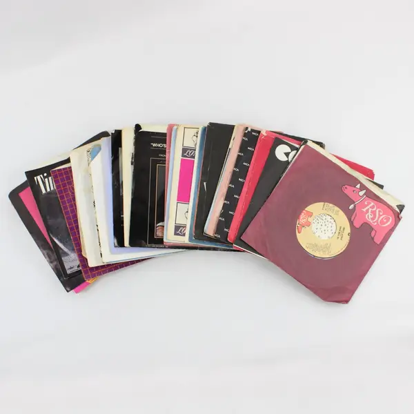 Lot of 43 7-Inch Vinyl Records for DIY Crafts Art Decor Upcycling