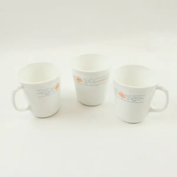 Corning Floral Band Coffee Mugs 3-Piece Matching Set