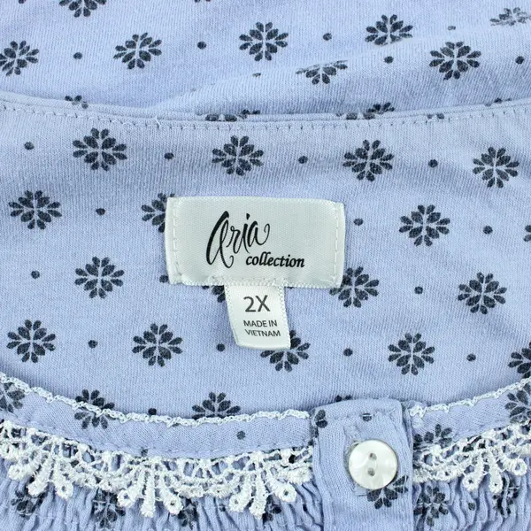 Aria Collection Women's Cornflower Blue Sleepshirt 2X