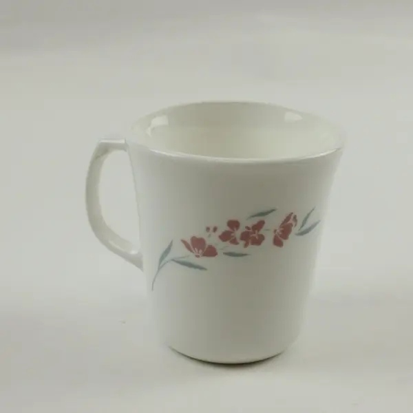 Corning Floral Coffee Mugs Pair of 2 Pink Blue Designs