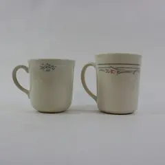 Corning Set of 2 Lace Bouquet & Peach Garland Coffee Mugs