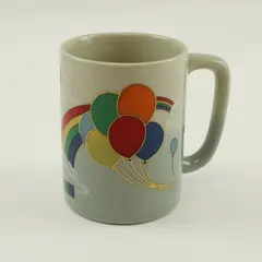 Unbranded White Ceramic Balloon Rainbow Coffee Mug Cup