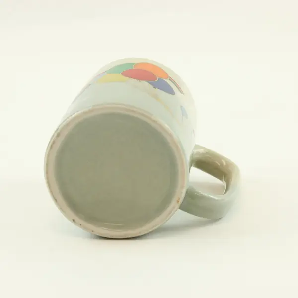 Unbranded White Ceramic Balloon Rainbow Coffee Mug Cup