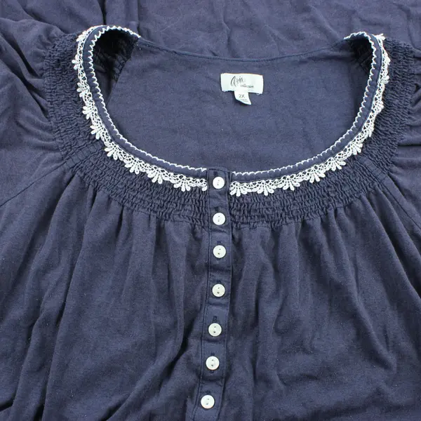 Aria Collection Women's Navy Blue Sleepshirt 2X