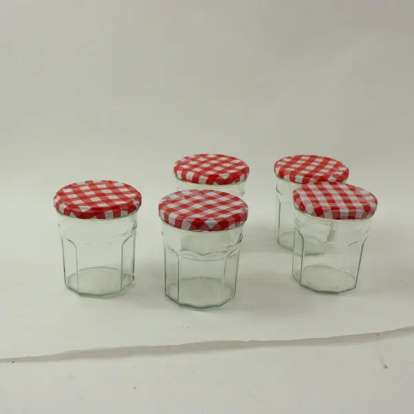 Lot of 5 Empty Bonne Maman Glass Jam Jars Craft Storage Canning
