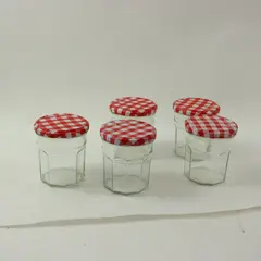 Lot of 5 Empty Bonne Maman Glass Jam Jars Craft Storage Canning