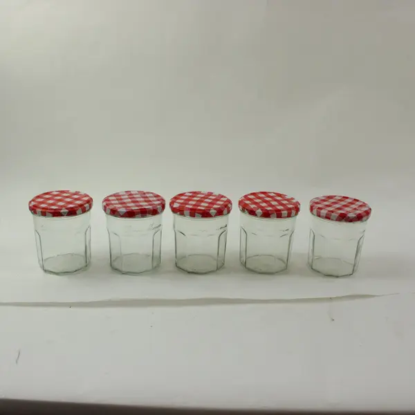 Lot of 5 Empty Bonne Maman Glass Jam Jars Craft Storage Canning