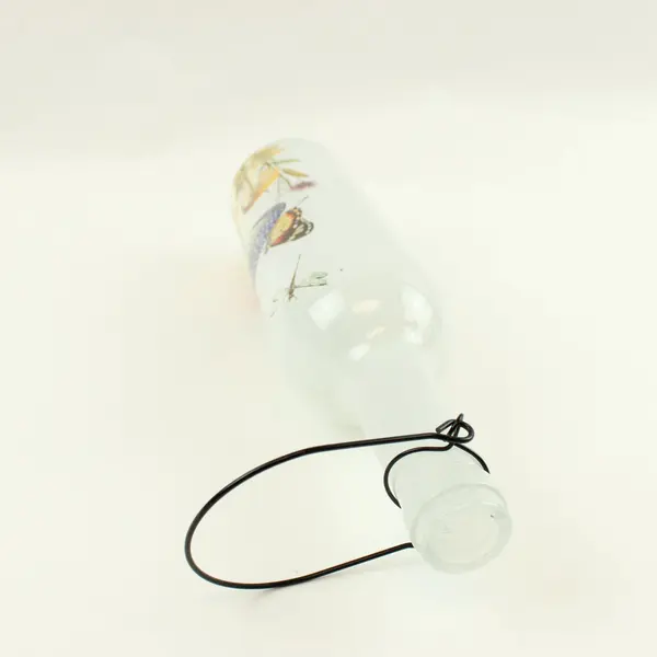 Decorative Glass Bottle Mushroom Butterfly Dragonfly Botanical Wire Hanger