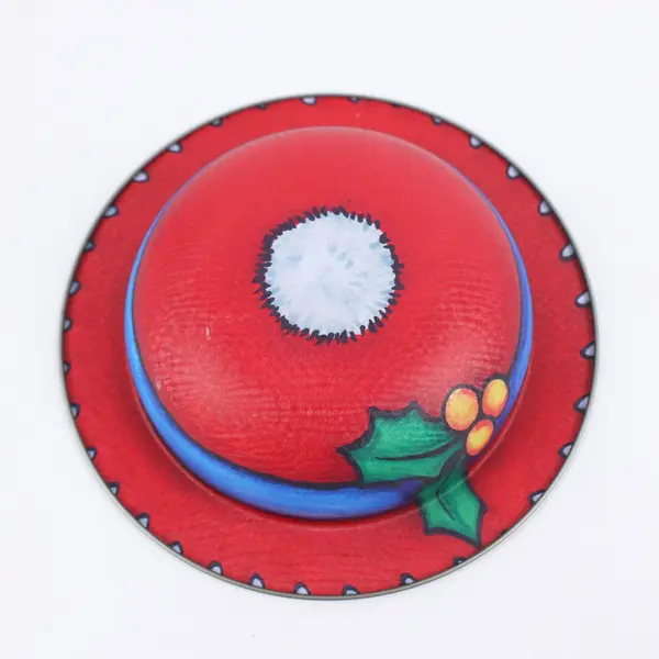 Santa Claus Christmas Cookie Tin 6.5in Hat Lid