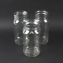 Lot of 3 Clear Glass Measuring Jars No Lids Storage Crafting