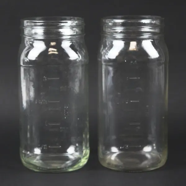 Lot of 3 Clear Glass Measuring Jars No Lids Storage Crafting