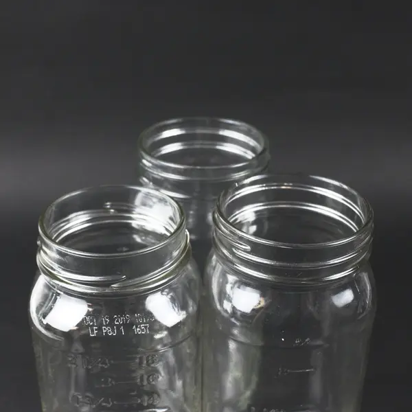 Lot of 3 Clear Glass Measuring Jars No Lids Storage Crafting