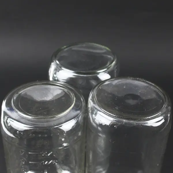 Lot of 3 Clear Glass Measuring Jars No Lids Storage Crafting